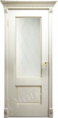межкомнатная дверь Оникс «Александрия 2» (остекленная (Ромбы), патина золото)